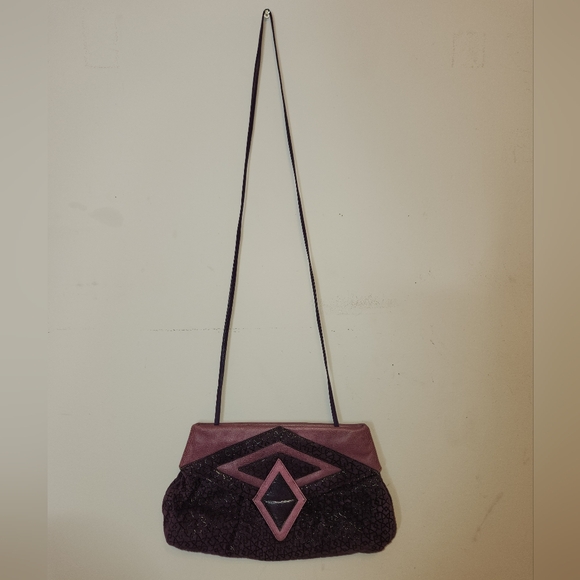 SHARIF Elegant Purple Leather & Suede Texture Women's Bag - Picture 3 of 13